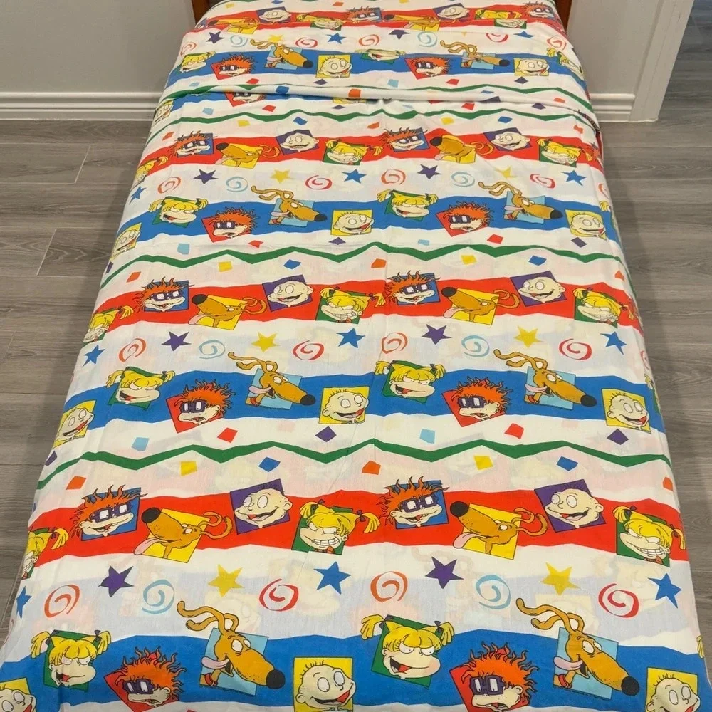 Vintage Rugrats twin bedding fitted and flat sheets y2k